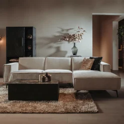 Tower Living Bank Leeds - 2,5 zits + chaise longue Rechts - City 120 Beige