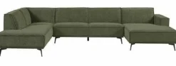 Tower Living Bank Leeds - Ottomane + 2,5 zits + Chaise Longue Rechts - City 355 Flessengroen