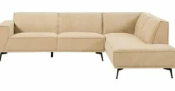 Tower Living Bank Leeds - 2,5 zits + ottomane Rechts - City 120 Beige