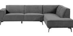 Tower Living Bank Leeds - 2,5 zits + ottomane Rechts - City 464 Zwart blauw