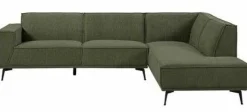 Tower Living Bank Leeds - 2,5 zits + ottomane Rechts - City 355 Flesgroen Showroommodel