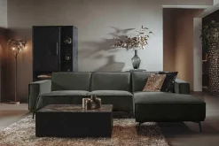 Tower Living Bank Leeds - 2,5 zits + chaise longue Rechts - City 355 Bottle green