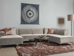 Tower Living Bank Leeds - Chaise longue + 2,5 zits + ottomane Rechts - City 120 Beige