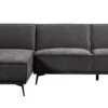 Tower Living Bank Leeds - 2,5 zits + chaise longue Links - City 464 Zwart blauw