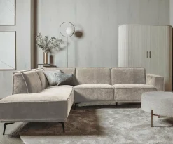 Tower Living Bank Leeds - 2,5 zits + ottomane Links - City 120 Beige