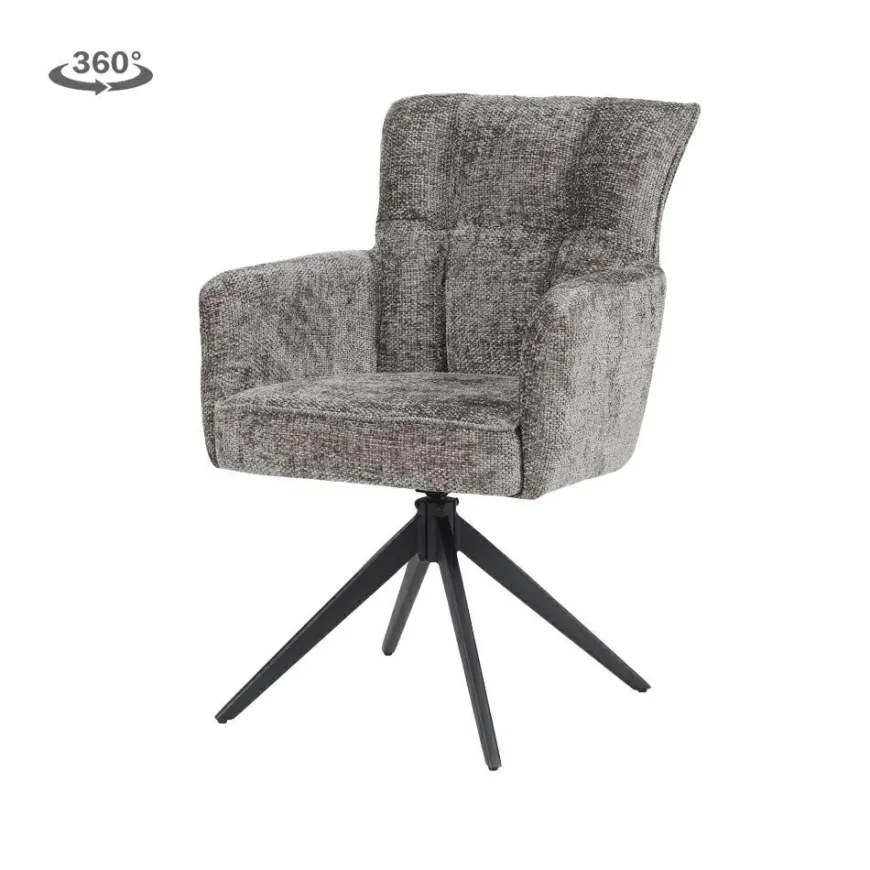 Tower Living Bardi Armstoel - Haga 16 charcoal (draaibaar)