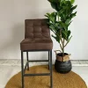Tower Living Barstoel Vasco - Grijs, bruin, cognac en groen