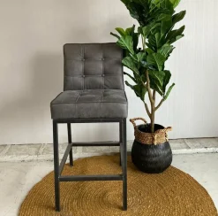 Tower Living Barstoel Vasco - Grijs, bruin, cognac en groen