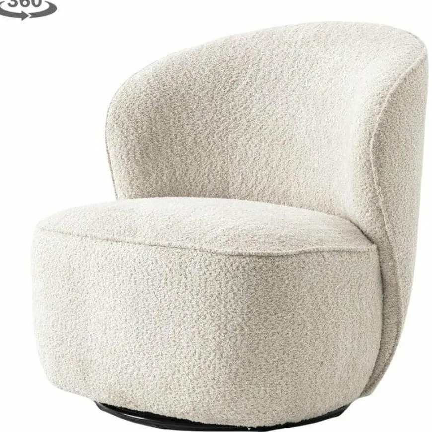 Tower Living Belvi Fauteuil - fabric AJ3019-08 Cream (draaibaar)