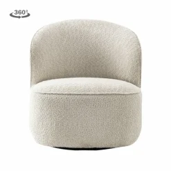 Tower Living Belvi Fauteuil - fabric AJ3019-08 Cream (draaibaar)