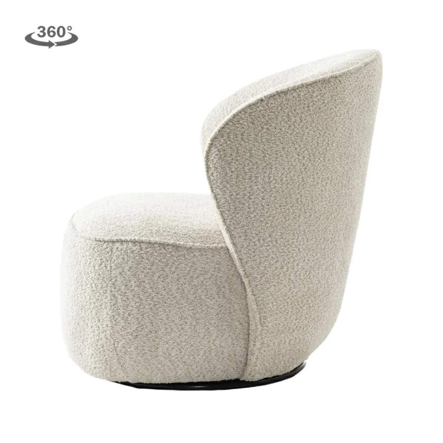 Tower Living Belvi Fauteuil - fabric AJ3019-08 Cream (draaibaar)