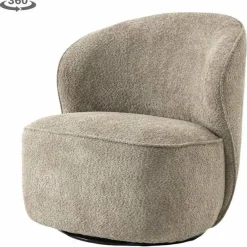Tower Living Belvi Fauteuil - fabric AJ3019-11 Beige (draaibaar)