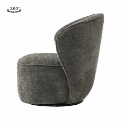 Tower Living Belvi Fauteuil - fabric AJ3019-20 Dark grey (draaibaar)