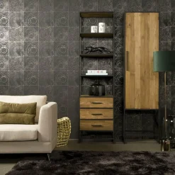 Tower Living Boekenkast Felino Teak 3 lades