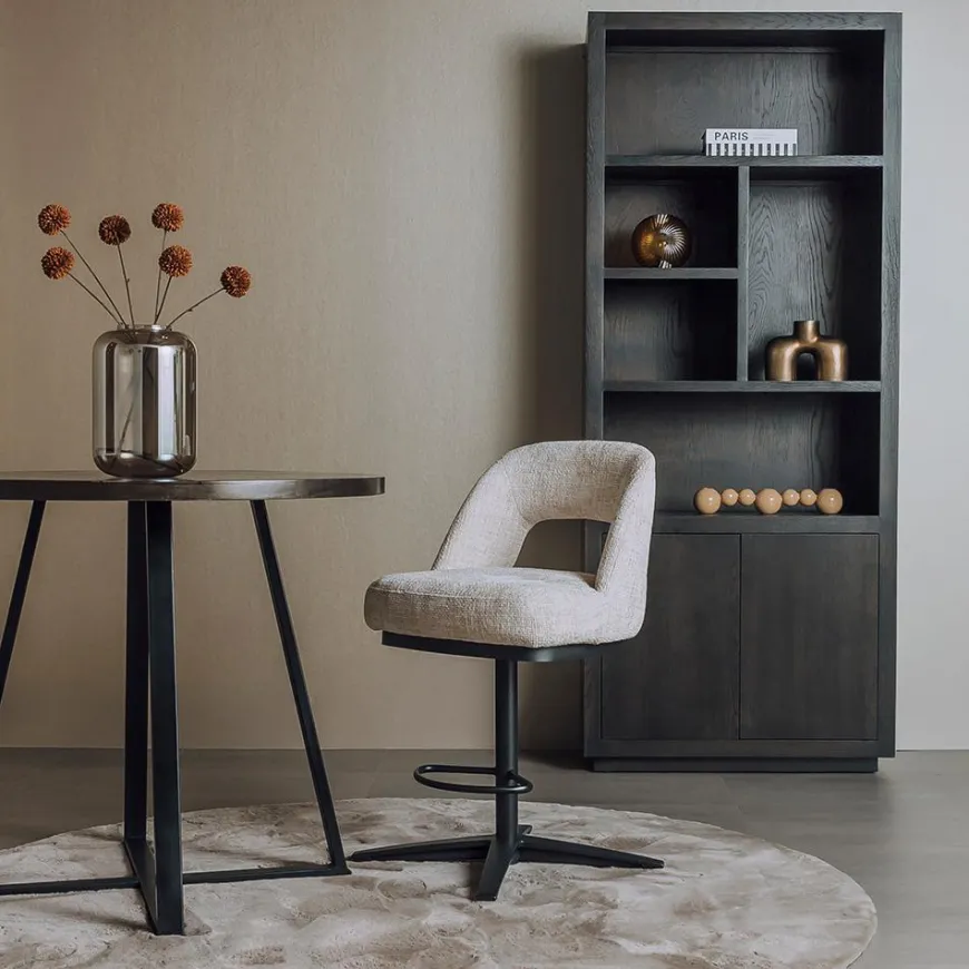 Tower Living Caldes Barstoel - fabric Ted 24 off-white (draaibaar)