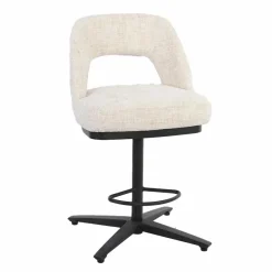 Tower Living Caldes Barstoel - fabric Ted 24 off-white (draaibaar)