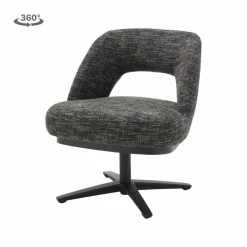 Tower Living Caldes Lounge Stoel - fabric TED 17 blue-grey (draaibaar)