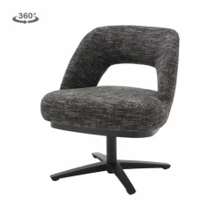 Tower Living Caldes Lounge Stoel - fabric TED 17 blue-grey (draaibaar)