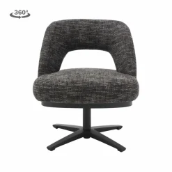 Tower Living Caldes Lounge Stoel - fabric TED 17 blue-grey (draaibaar)