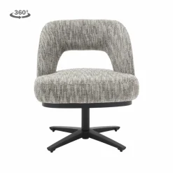 Tower Living Caldes Lounge Stoel - fabric TED 8 white-grey (draaibaar)