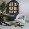 Tower Living Caldes Lounge Stoel - fabric TED 24 off white (draaibaar)