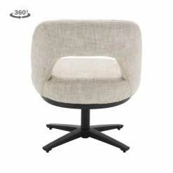 Tower Living Caldes Lounge Stoel - fabric TED 24 off white (draaibaar)
