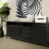 Tower Living Dressoir Paterno mango zwart 200 cm
