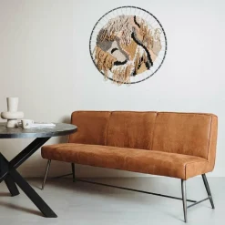 Tower Living Eetkamerbank Belmonte 155 cm of 185 cm - Grijs, groen en cognac