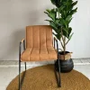 Tower Living Eetkamerstoel Santo met armleuning - cognac, grijs, antraciet en bruin