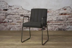 Tower Living Eetkamerstoel Santo met armleuning - cognac, grijs, antraciet en bruin