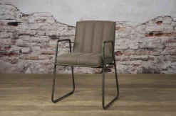 Tower Living Eetkamerstoel Santo met armleuning - cognac, grijs, antraciet en bruin