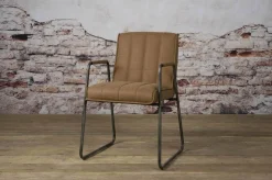 Tower Living Eetkamerstoel Santo met armleuning - cognac, grijs, antraciet en bruin