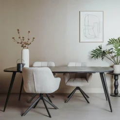Tower Living Eettafel Giovanni zwart - Diverse afmetingen