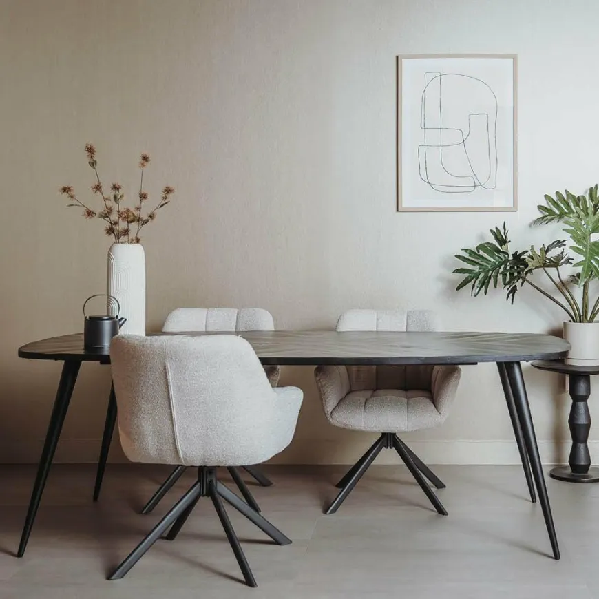 Tower Living Eettafel Giovanni zwart - Diverse afmetingen