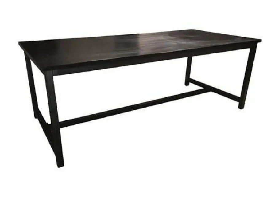 Tower Living Eettafel Paterno Mango zwart met stalen frame