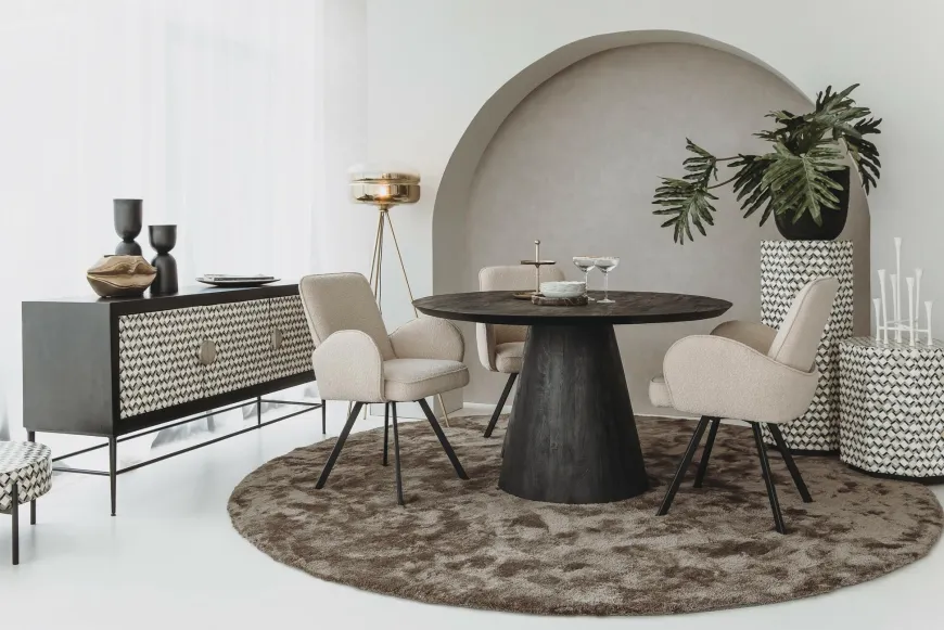 Tower Living Eettafel Premana rond - 150x150 – zwart