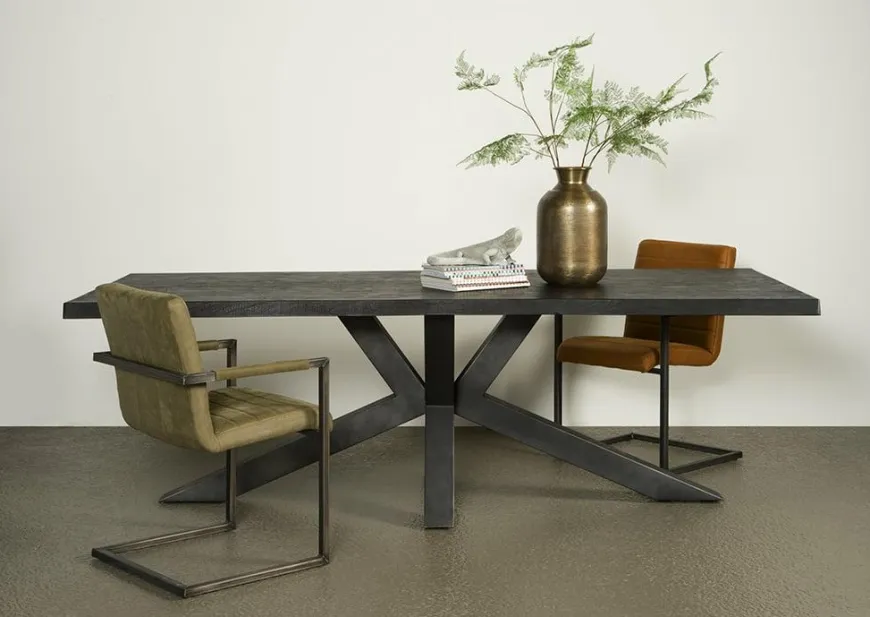 Tower Living Eettafel Sovana Live edge blank of zwart - diverse afmetingen