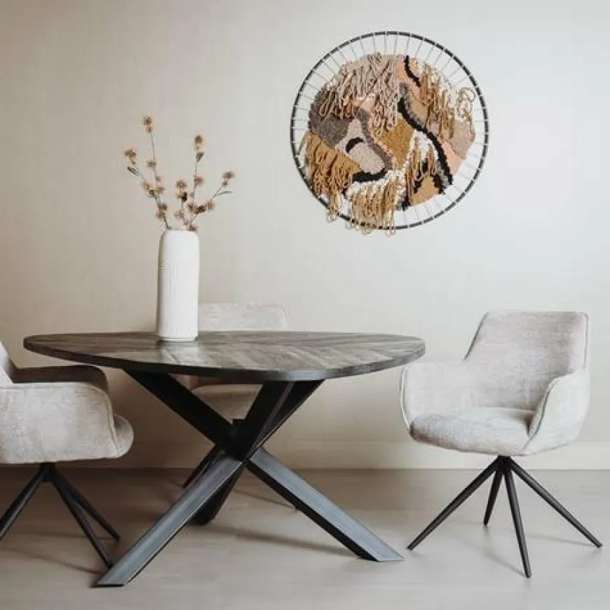 Tower Living Eettafel Trivero 150x150 Mango zwart