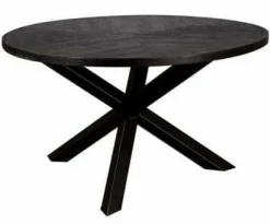 Tower Living Eettafel Viola mango rond - 130 – zwart