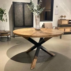 Tower Living Eettafel Viola mango rond - 130 – naturel