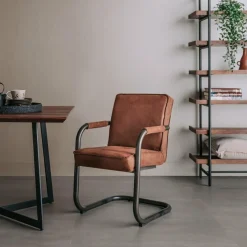 Tower Living Eettafelstoel Volano - Groen, cognac en antraciet