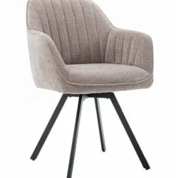 Tower Living Eettafelstoel Bruno draaistoel Nature 120 beige / grijs