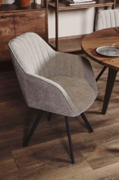 Tower Living Eettafelstoel Bruno draaistoel Nature 120 beige / grijs