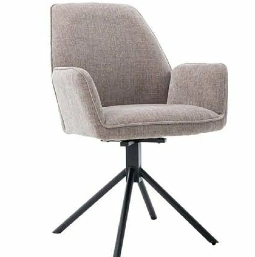 Tower Living Eettafelstoel Amaro Swivel draaistoel Nature 120 beige / grijs