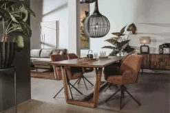 Tower Living Eettafelstoel Amaro Swivel draaistoel Nature 500 koper