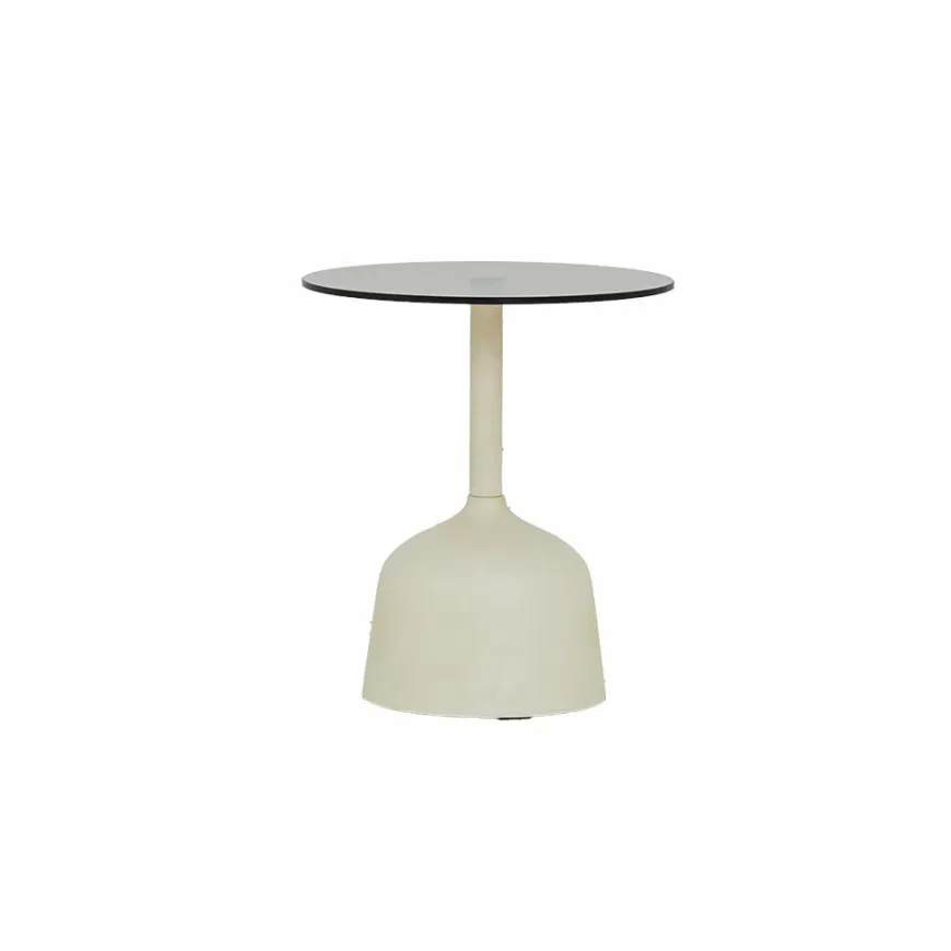 Tower Living Elba Bijzettafel glas gebroken wit rond 40 cm
