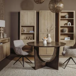 Tower Living Fermo Eetkamertafel rond olijfbruin 130 cm