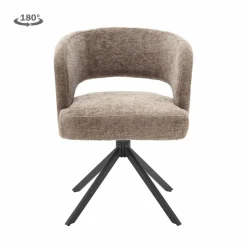 Tower Living Mura Armstoel - fabric Haga 39 cappuccino (draaibaar)