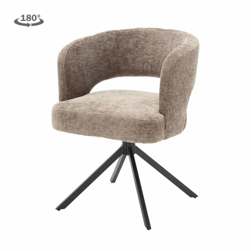 Tower Living Mura Armstoel - fabric Haga 39 cappuccino (draaibaar)