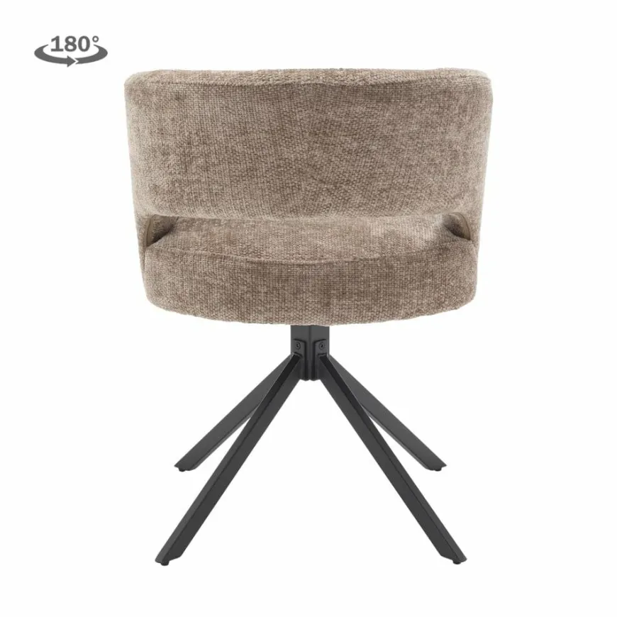 Tower Living Mura Armstoel - fabric Haga 39 cappuccino (draaibaar)